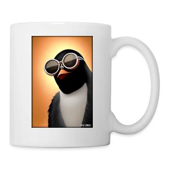 Pingouin Lunettes de soleil Faune Oiseau de mer - Mug blanc - blanc - Droite