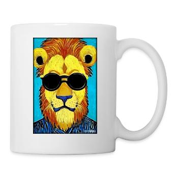Lunettes de soleil Lion Big Cat Animal sauvage Tête de lion - Mug blanc - blanc - Droite