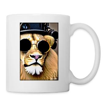 Lunettes de soleil Lion Big Cat Animal sauvage Tête de lion - Mug blanc - blanc - Droite