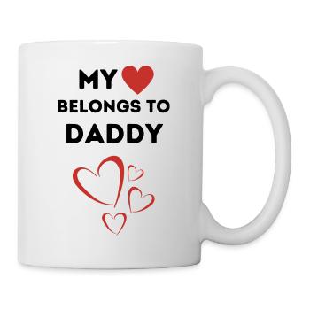 Mon cœur appartient à papa j’aime mon père Valent - Mug blanc - blanc - Droite
