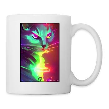 Space Cyber Cat Future Pet Cat Love - Mug blanc - blanc - Droite