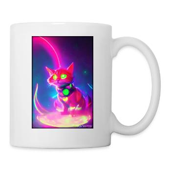 Space Cyber Cat Future Pet Cat Love - Mug blanc - blanc - Droite