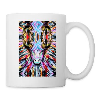 Camargue Bull abstrakte Malerei - Tasse - Weiß - Rechts