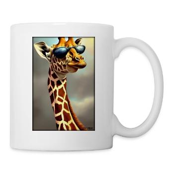 Giraffe Sonnenbrille Tierwelt Tiere Zoo Safari - Tasse - Weiß - Rechts
