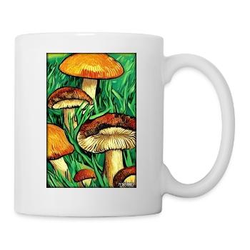 Pilze Wald Natur Herbst Naturliebe Wander - Tasse - Weiß - Rechts