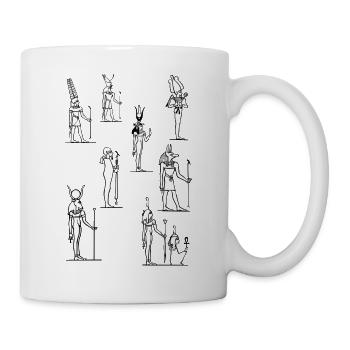 8 Ägyptische Figuren - Tasse - Weiß - Rechts