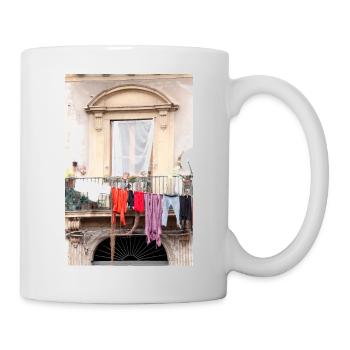 Fenster mit Wäscheleine - Tasse - Weiß - Rechts