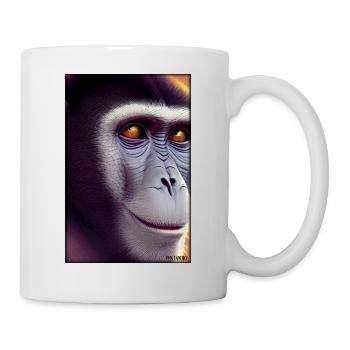 Affe Wildtier Affenkopf Tierwelt Zoo Safari Tiere - Tasse - Weiß - Rechts