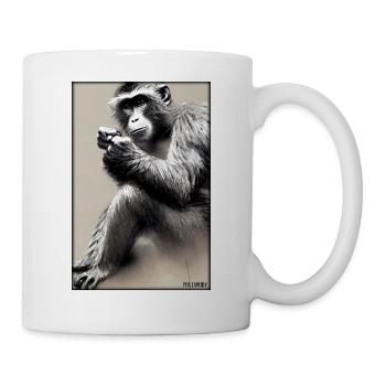 Singe Faune Tête de singe Zoo Animaux de safari - Mug blanc - blanc - Droite