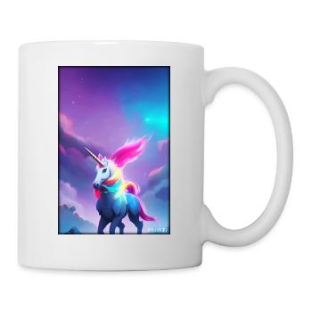 Einhorn Regenbogen Magie Märchen Fabeltier - Tasse - Weiß - Rechts