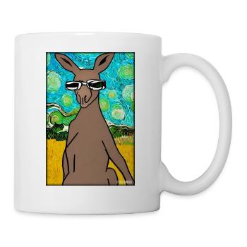 Känguru Sonnenbrille Zoo Tiere Natur Wildtier Zoo - Tasse - Weiß - Rechts