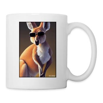 Känguru Sonnenbrille Zoo Tiere Natur Wildtier Zoo - Tasse - Weiß - Rechts