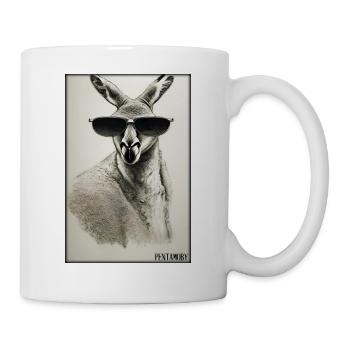 Känguru Sonnenbrille Zoo Tiere Natur Wildtier Zoo - Tasse - Weiß - Rechts