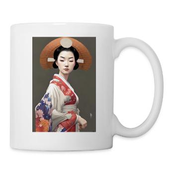 einzigartige Darstellung einer Geisha im AsiaStyle - Tasse - Weiß - Rechts