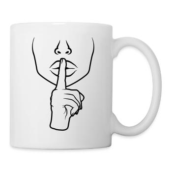 Reposer les doigts devant la bouche - Mug blanc - blanc - Droite