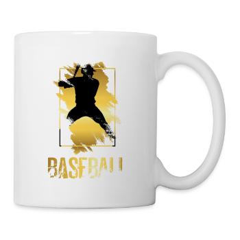 Baseball Baseball Player Gold Splash Home Run - Mug - white - Right