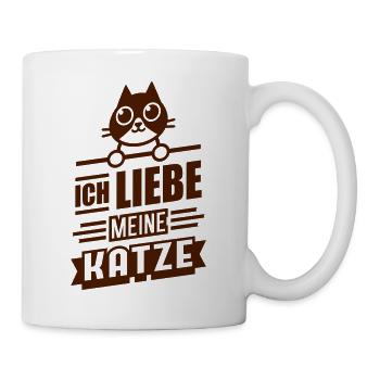 Ich liebe meine Katze (Schriftzug) - Tasse - Weiß - Rechts