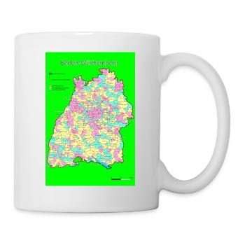 Baden Württemberg Karte - Tasse - Weiß - Rechts