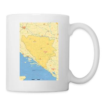 Bosnien und Herzegowina Karte - Tasse - Weiß - Rechts