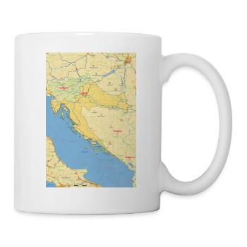 Croatia map with cities, roads, rivers, lakes - Mug - white - Right