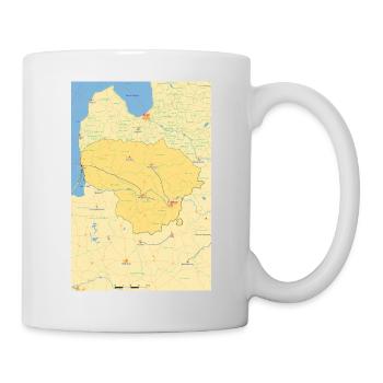 Lithuania map with cities, roads, rivers, lakes - Mug - white - Right