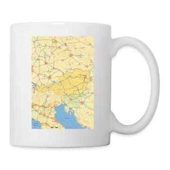 Austria map with cities, roads, rivers, lakes - Mug - white - Right