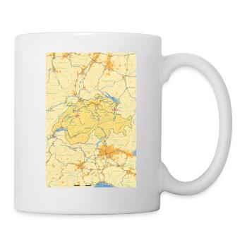 Schweiz Karte mit Städten Straßen Flüssen Seen - Tasse - Weiß - Rechts
