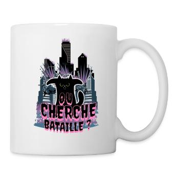 ou cherche bataille ? - Mug blanc - blanc - Droite