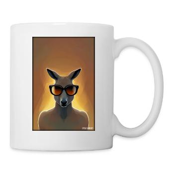 Känguru Sonnenbrille Zoo Tiere Natur Wildtier Zoo - Tasse - Weiß - Rechts