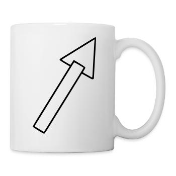 Pfeil Zeichnung Skizze schwarz - Tasse - Weiß - Rechts
