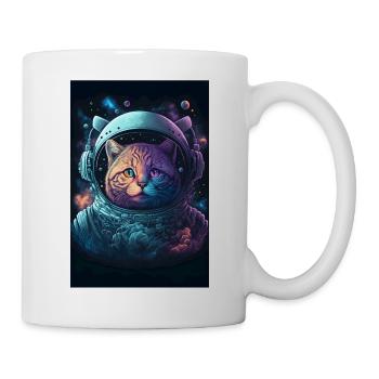 Weltraum Katze - Tasse - Weiß - Rechts
