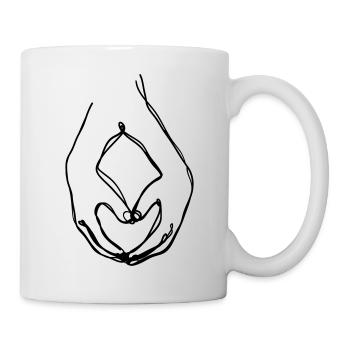 Hände in Herzform - Tasse - Weiß - Rechts
