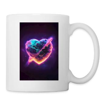Heart-shaped planet in space Colorful universe - Mug - white - Right