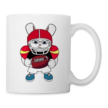 American Football Kids Rabbit I Funny Animals | S - Mug - white - Right