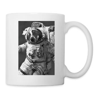 Jack Russel Terrier - Hunde Tshirt im Weltall - Tasse - Weiß - Rechts