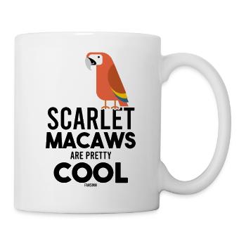 roter Papagei Ornithologie Vogel - Tasse - Weiß - Rechts