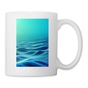 Low-Poly Wave - Tasse - Weiß - Rechts