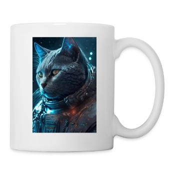 Chat dans l’espace - Mug blanc - blanc - Droite
