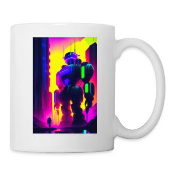 Pink-Lila-Roboter - Tasse - Weiß - Rechts