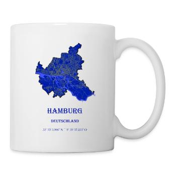 Nachtblaue schöne ästhetische Hamburg Stadkarte - Tasse - Weiß - Rechts