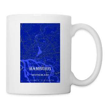 Nachtblaue ästhetische Hamburg Stadkarte - Tasse - Weiß - Rechts