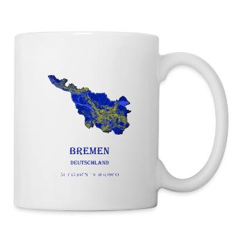 Nachtblaue schöne ästhetische Bremen Stadkarte - Tasse - Weiß - Rechts