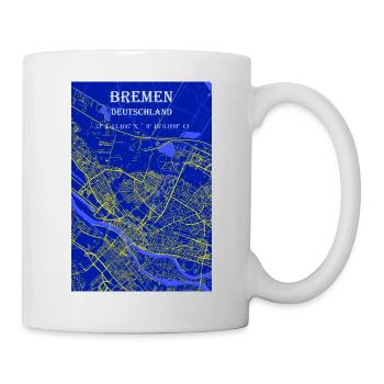 Nachtblaue schöne ästhetische Bremen Stadkarte - Tasse - Weiß - Rechts