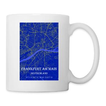 Nachtblaue ästhetische Frankfurt am Main Karte - Tasse - Weiß - Rechts
