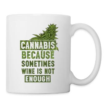Le cannabis parce que parfois le vin ne suffit pas Bourgeon - Mug blanc - blanc - Droite