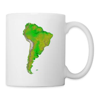 Südamerika physische Karte - Tasse - Weiß - Rechts