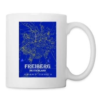 Nachtblaue moderne ästhetische Freiberg Stadtkarte - Tasse - Weiß - Rechts