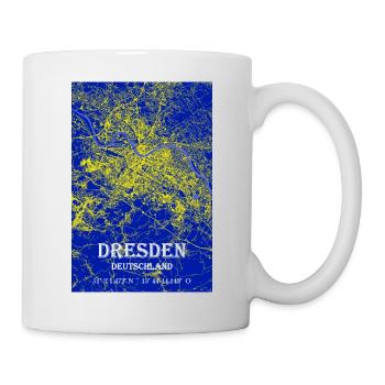 Nachtblaue moderne ästhetische Dresden Stadtkarte - Tasse - Weiß - Rechts