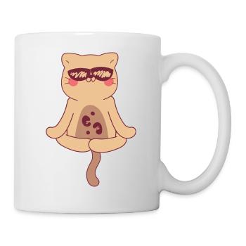 Ocelot en yoga - Mug blanc - blanc - Droite