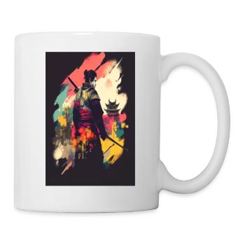 Samurai im Dunkeln - Tasse - Weiß - Rechts